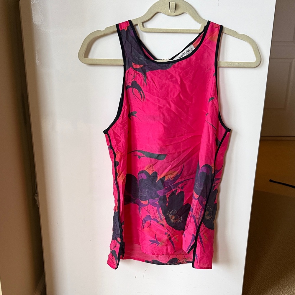 Sam & Lavi Pink and Black Floral Tank Top
